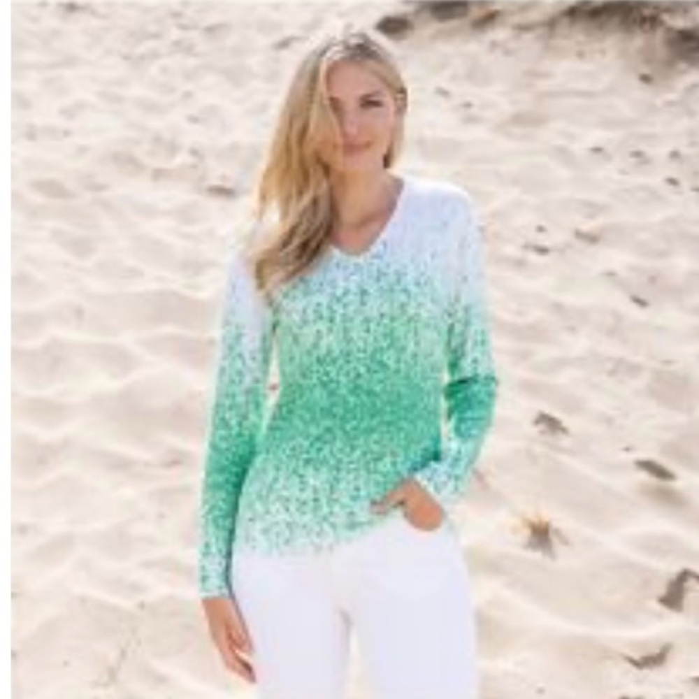 MARBLE- NWT Green and White Speckled Top